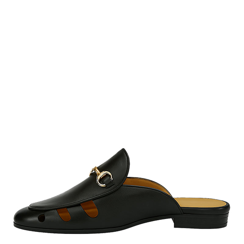 Classic Plain Design Leather Mule