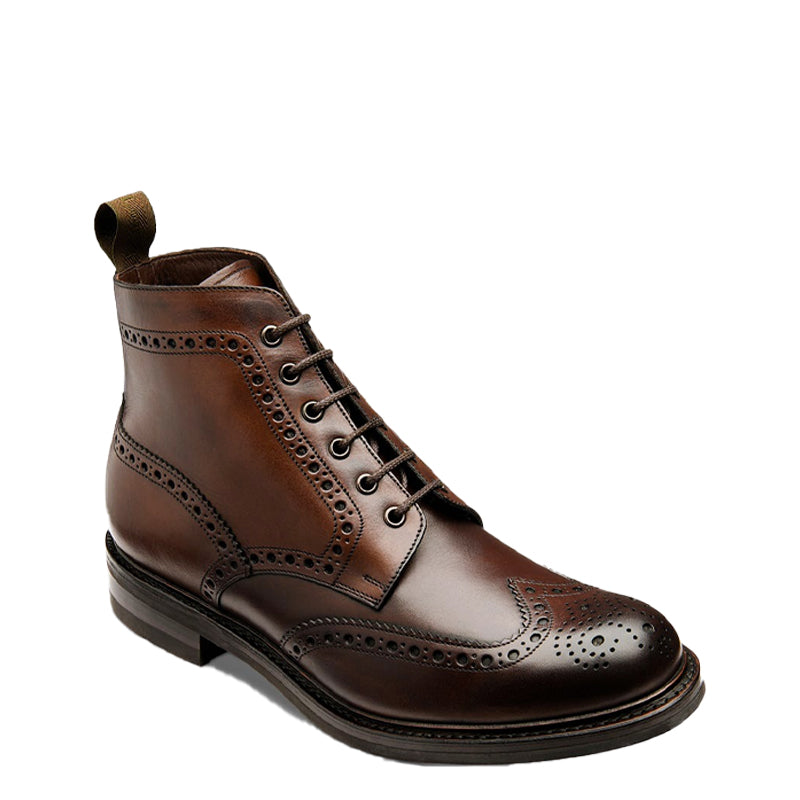 Leather Lace-Up Wingtip High Ankle Brown Boot