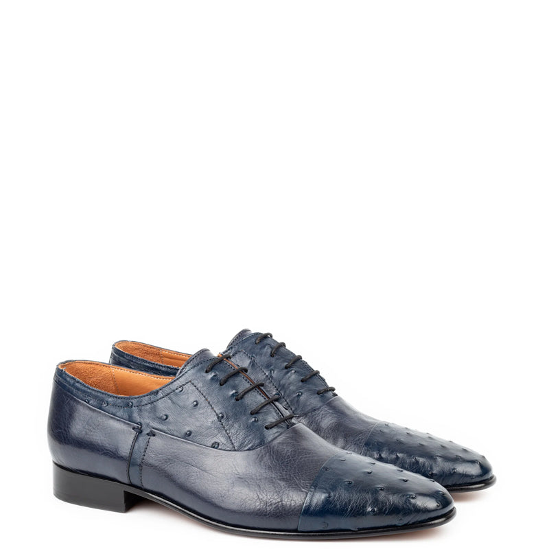 Classic Design Stylish Leather Oxford Shoe Blue
