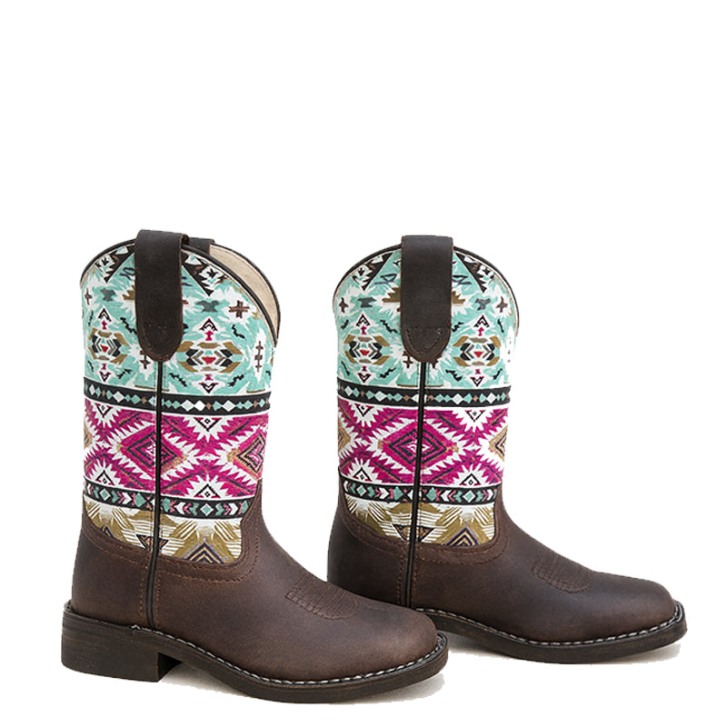 Classic Western Saddle Mosaic Cowboy Boots