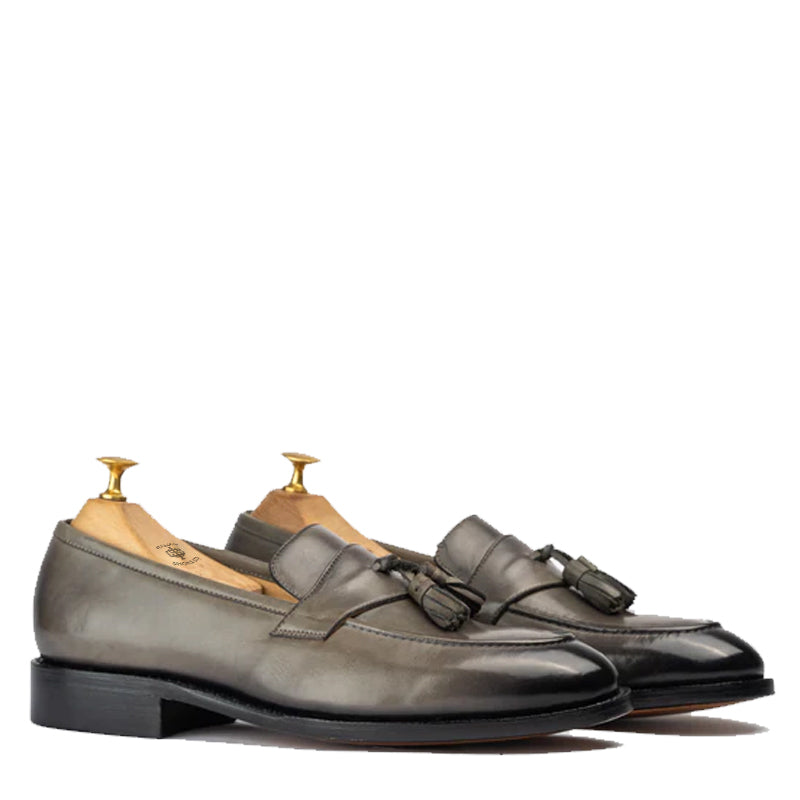 Beatrice Gray Tassel Loafers