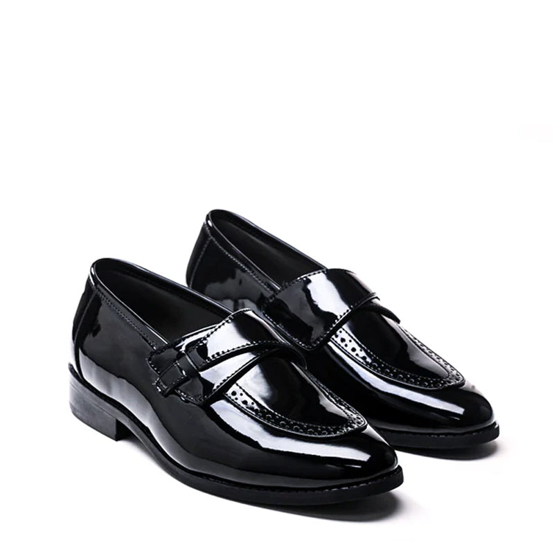 Men Classic Patent Shiny Leather Loafers