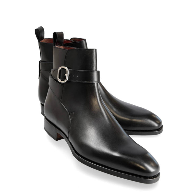 Premium Leather Stylish Jodhpur Black Boot With Side Buckle