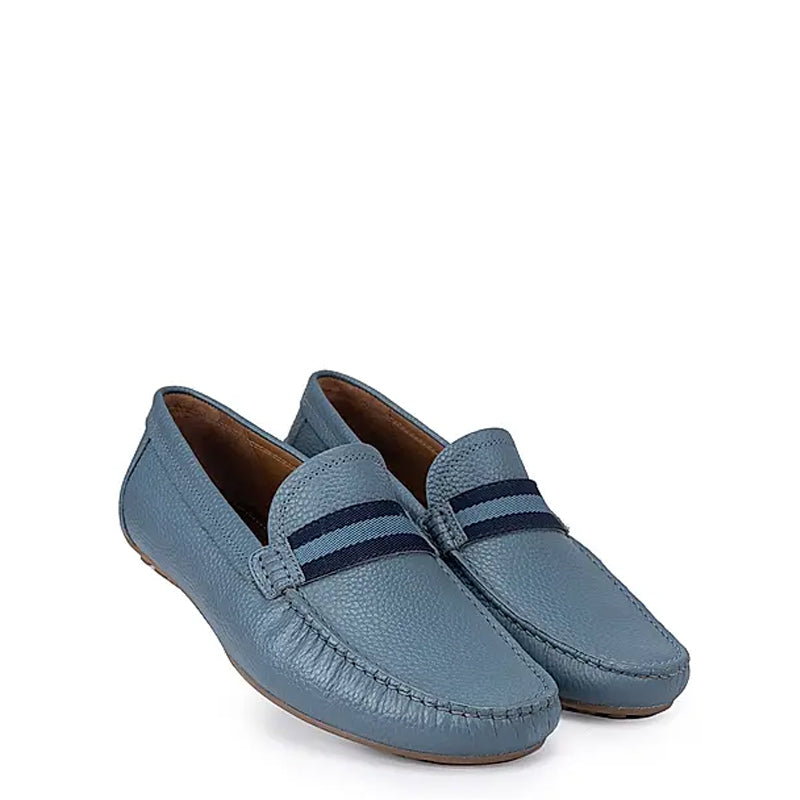Premium Handmade Leather Moccasins Formal Blue Loafer