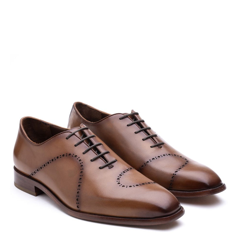 Classic Whole-Cut Leather Formal Oxford Tan Shoe