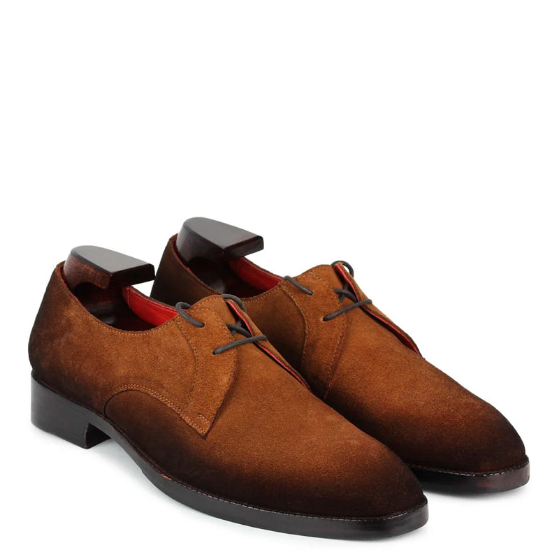 Handmade Suede Wholecut Leather Derby Shoes