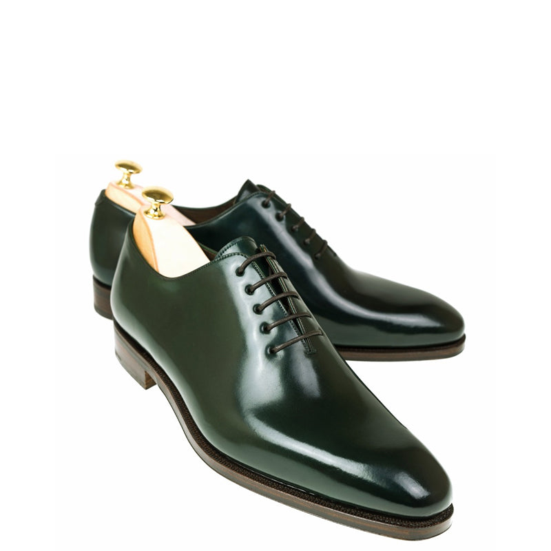 Polished Shiny Leather Wholecut Plain Oxford Shoes