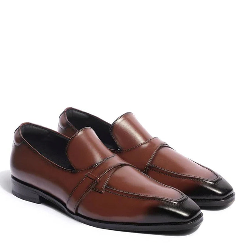 Classic Design Polished Shiny Leather Blue Loafer