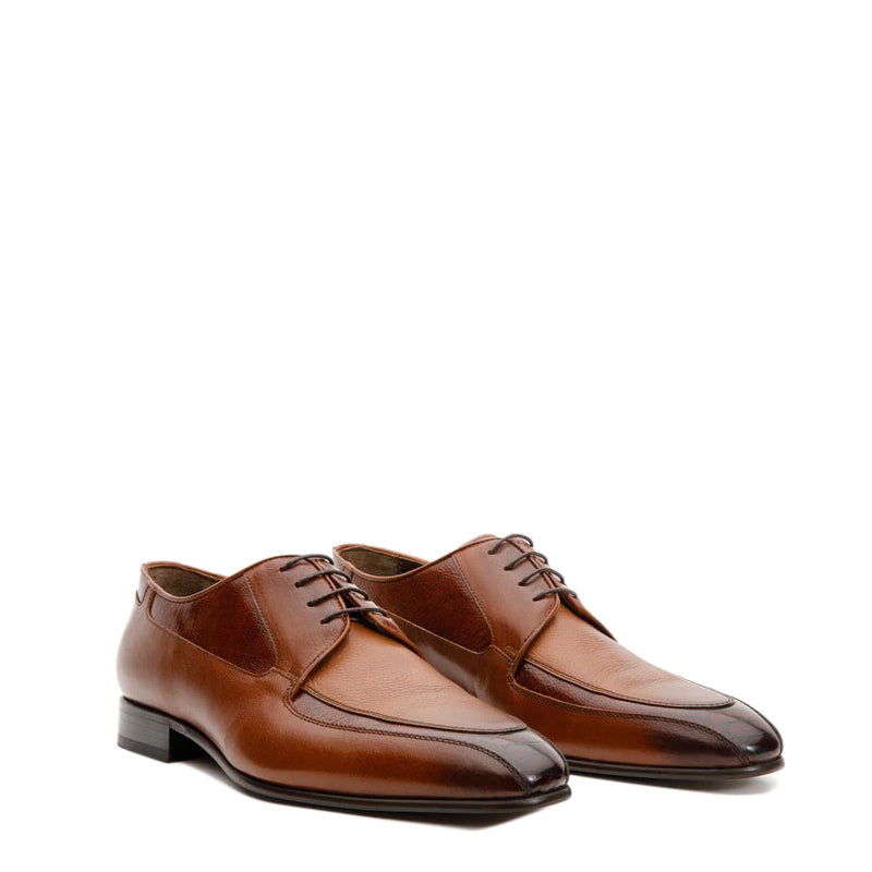 Brown Leather Derby Men Shoe