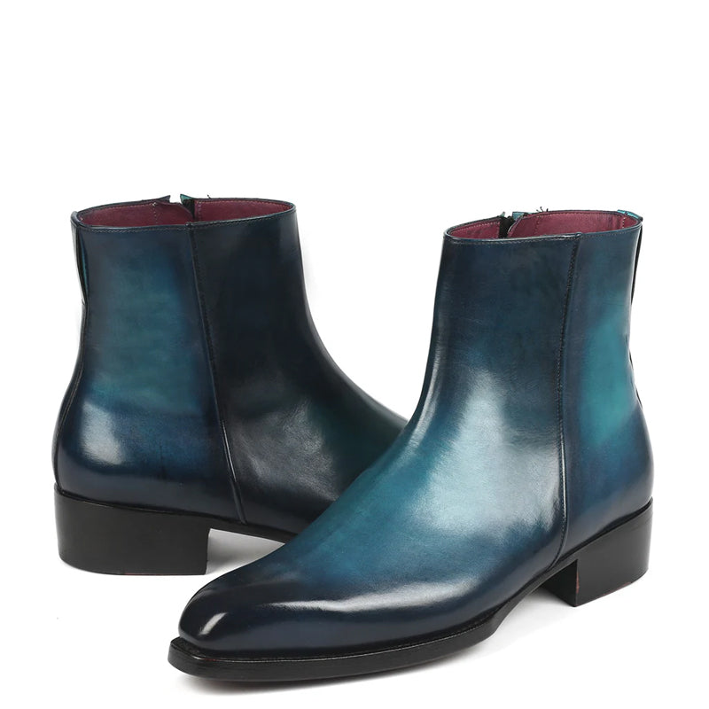 Pure Solid Leather Handmade Side-Zipper Boots