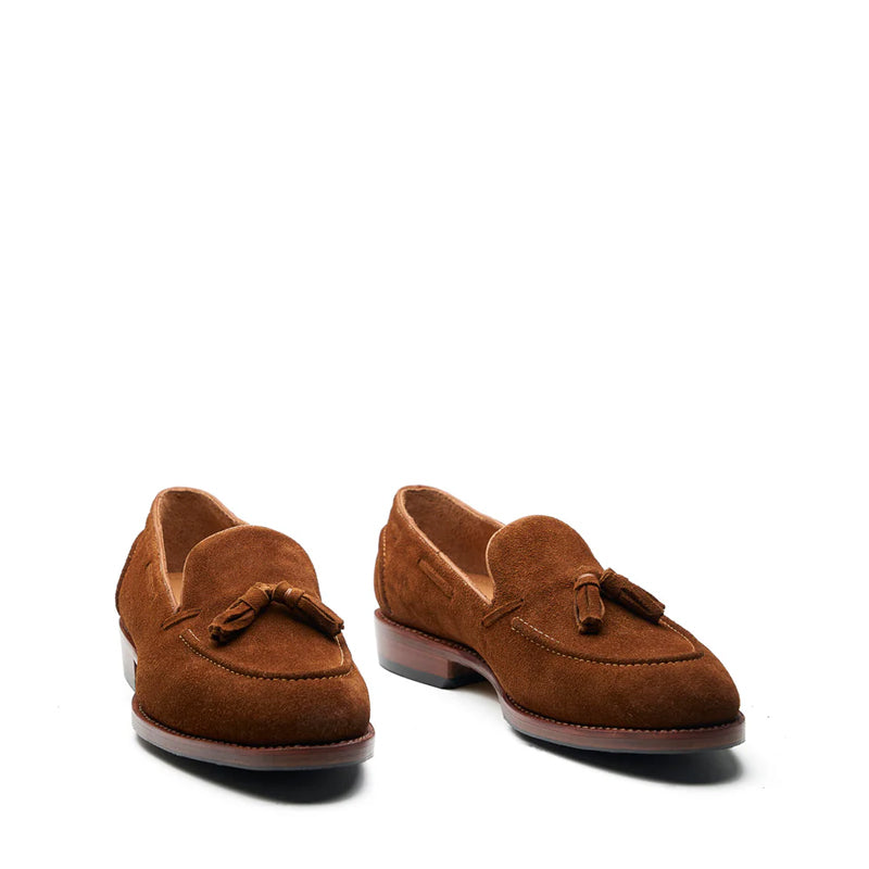 Men Suede Leather Slip-On Tassel Tan Loafer