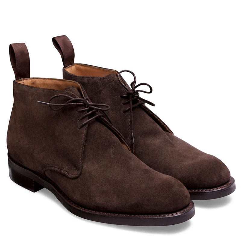 Men Suede Handmade Leather Chukkas Boot Dark Brown