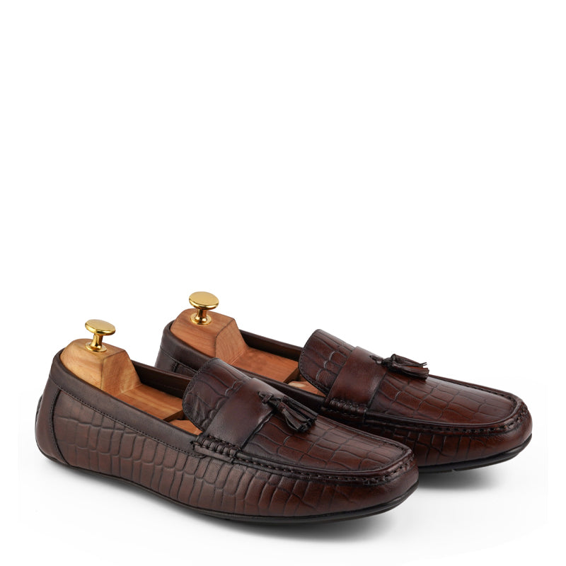 Premium Handmade Solid Leather Tassel Black Loafer