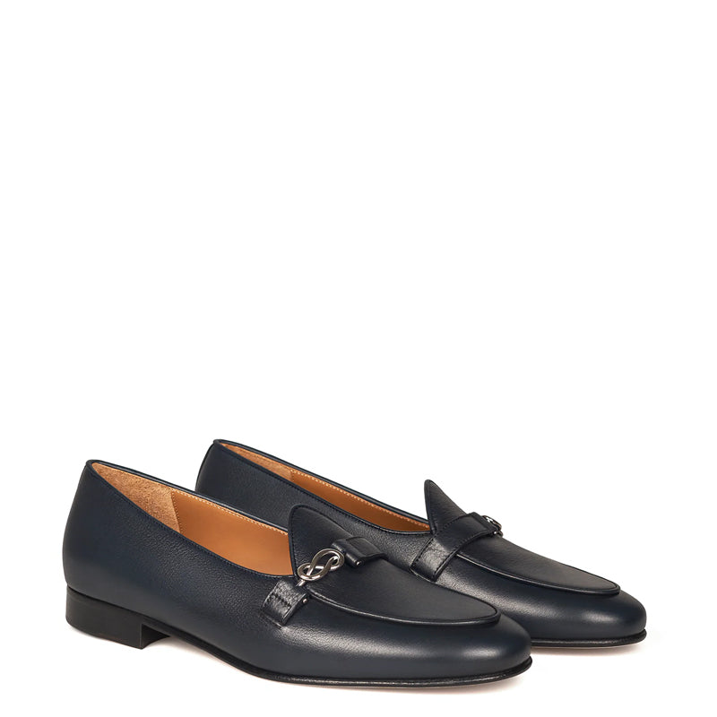 Hammered Leather Loafers Sleek Black