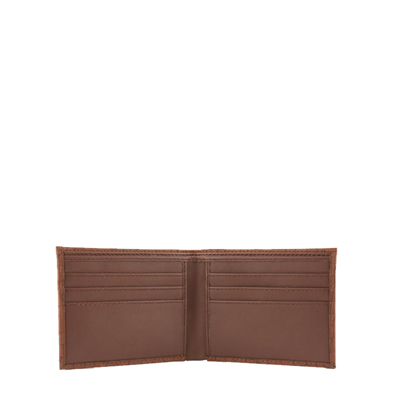 Croc Leather Bifold Yellow Wallet