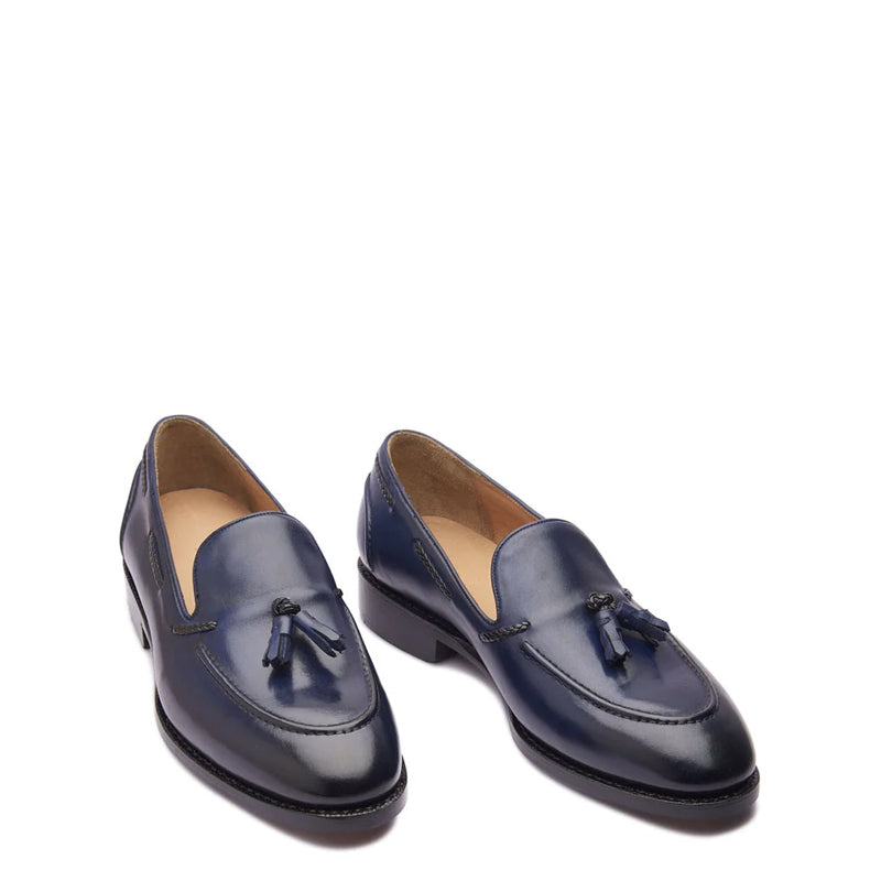 Classic Handmade Solid Leather Tassel Loafer Black