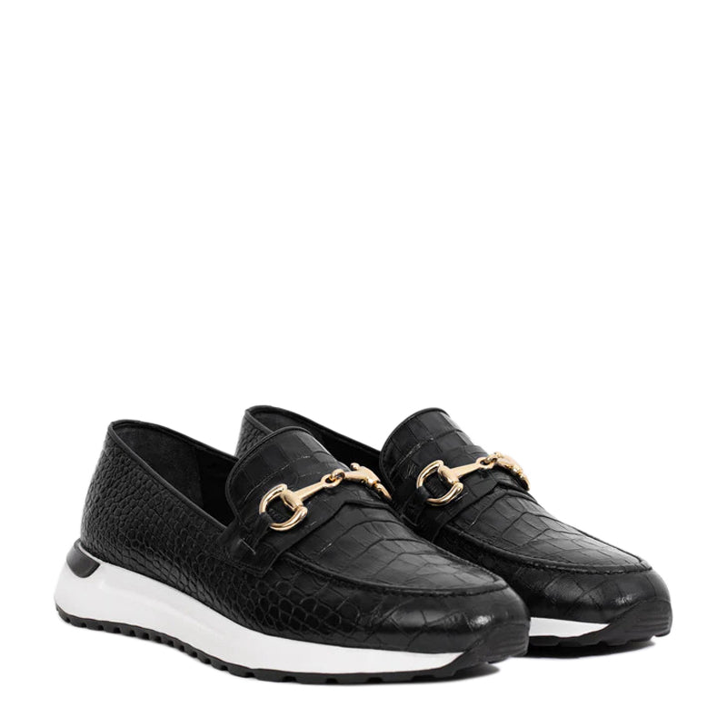 Crocodile Leather Loafer Men's Shoe Brown