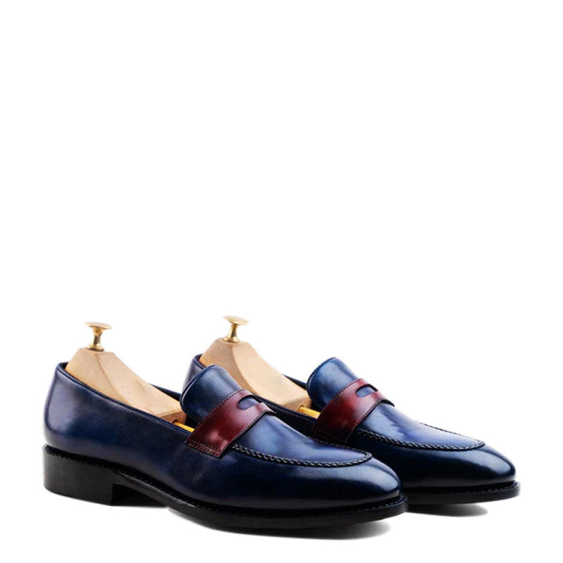 Cardiff Blue Burgundy Men's Shoe