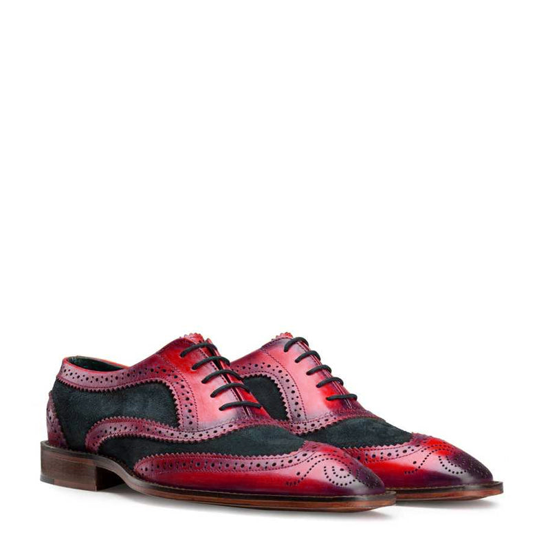 Leather Lace-UP Wingtip Oxford Shoes For Men