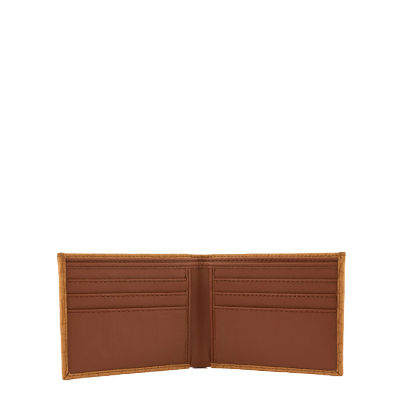 Croc Leather Bifold Yellow Wallet