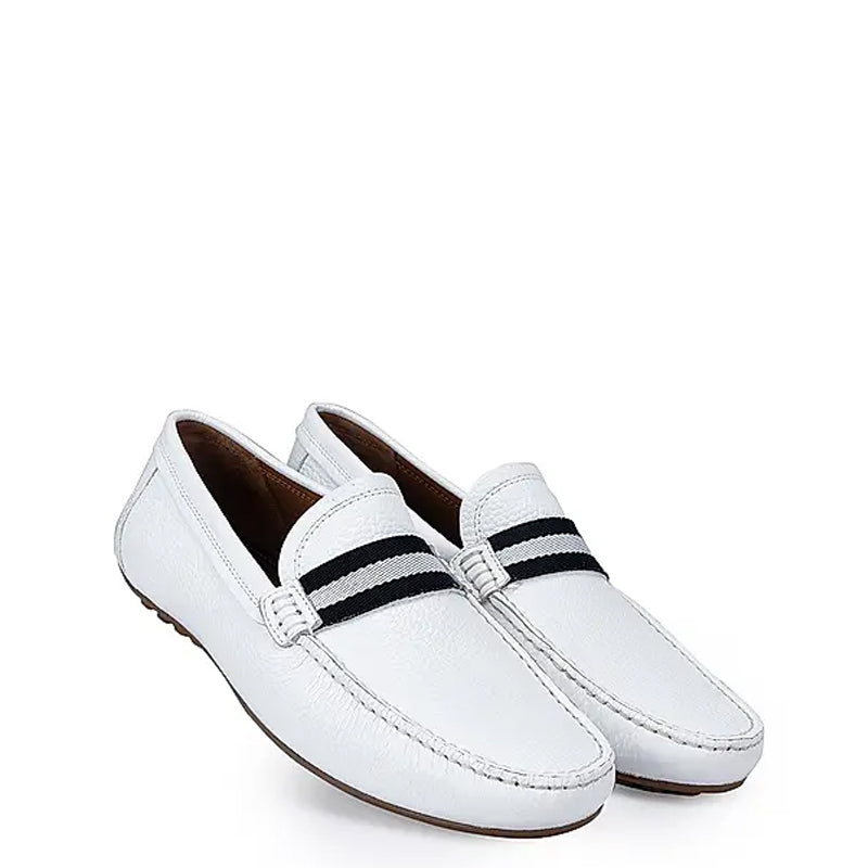 Premium Handmade Leather Moccasins Formal White Loafer