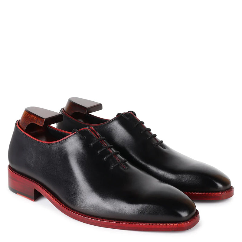 Classic Wholecut Polished Leather Oxford Shoe Black