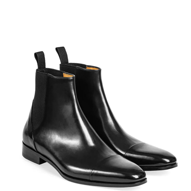 Midnight Classic Shiny Leather Brown Chelsea Boot