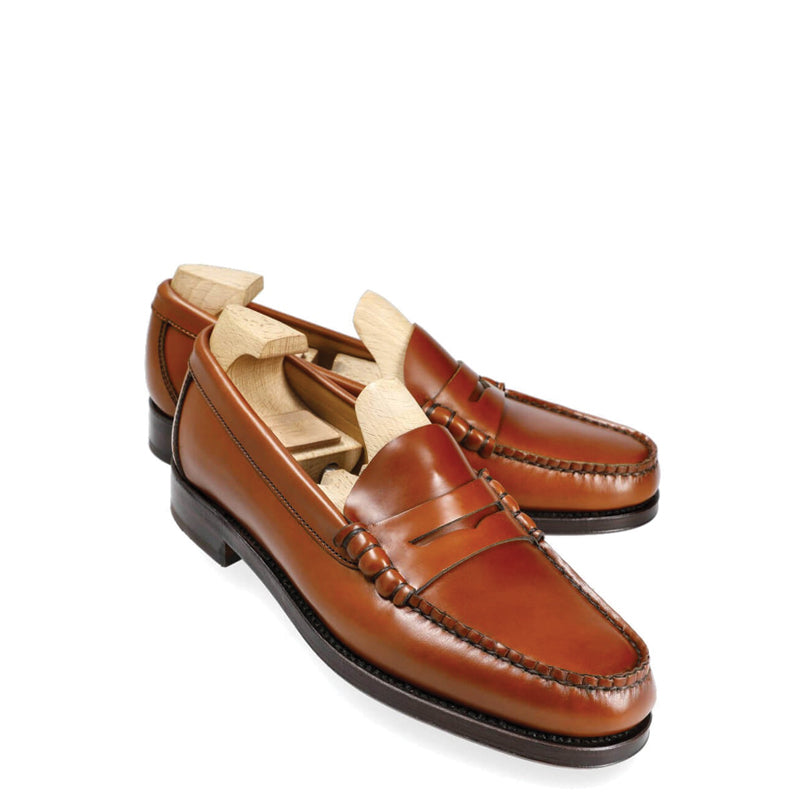 Penny Handmade Polished Leather Tan Loafer