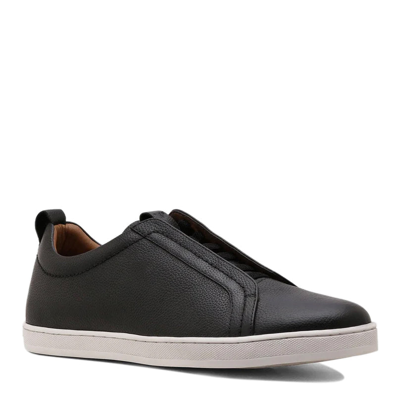 Men Textured Leather Slip-On Sneakers