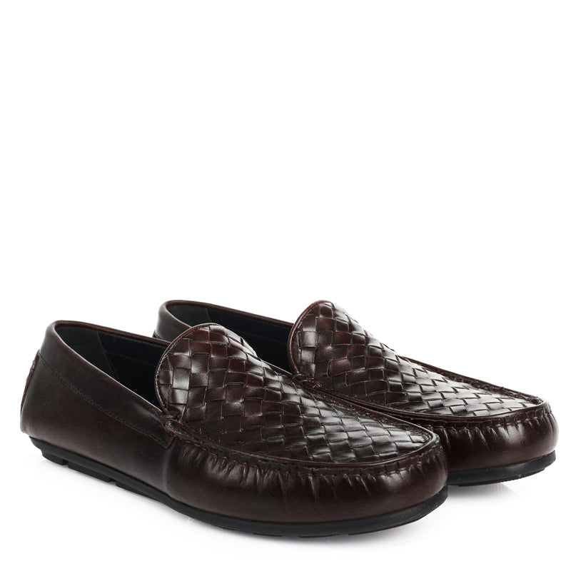 Men Solid Casual Leather Brown Loafer