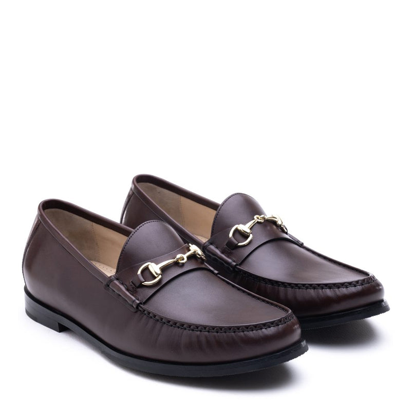 Men Tuscany Buckle Leather Brown Loafer