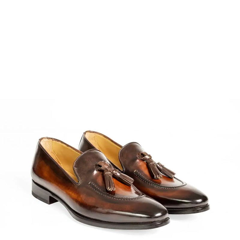 Shiny Leather Pure Tassel Tan/Brown Loafer