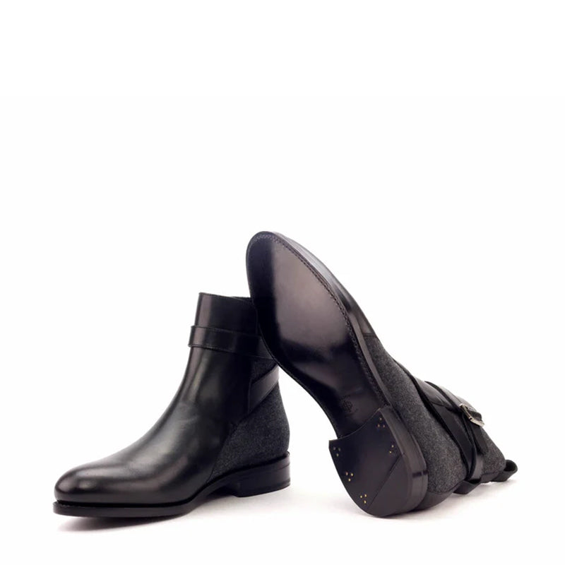 Men Handmade Custom Leather Black Jodhpur Boot