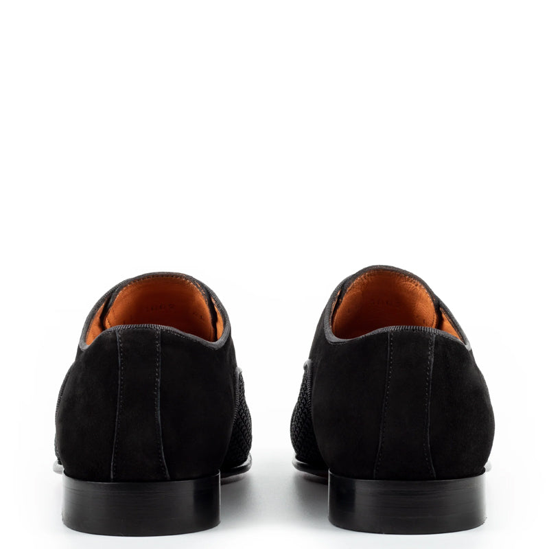 Luxury Suede Leather CapToe Oxford Shoe Black