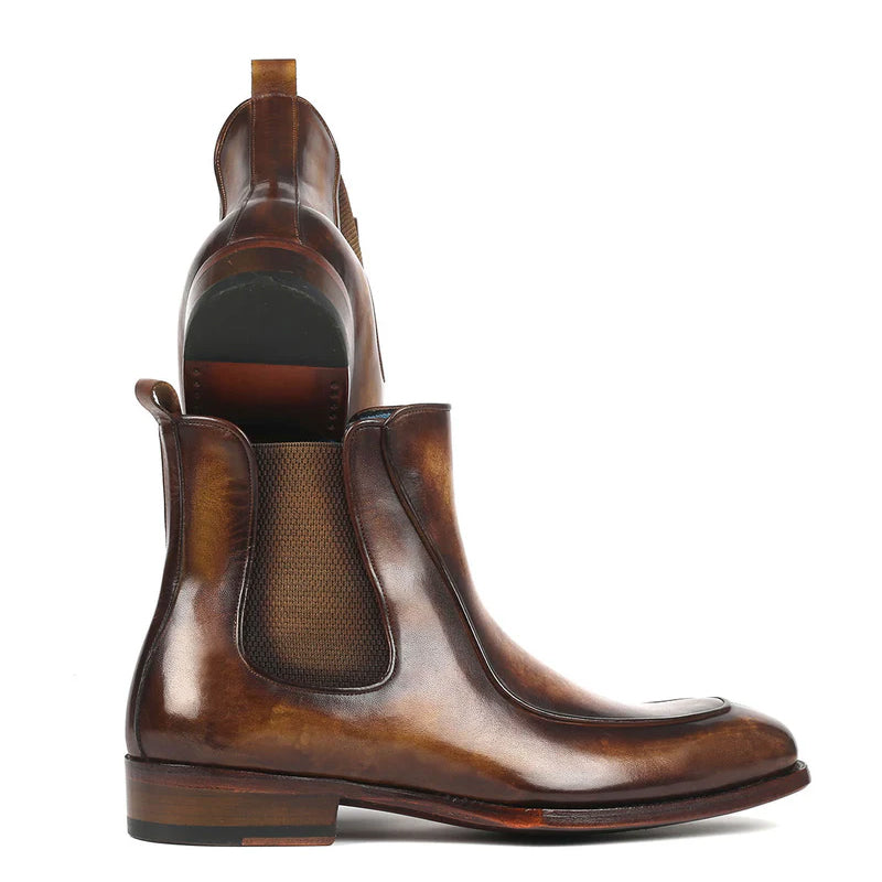 Men Handpainted Leather Chelsea Boots