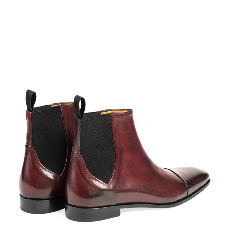 Midnight Classic Shiny Leather Brown Chelsea Boot
