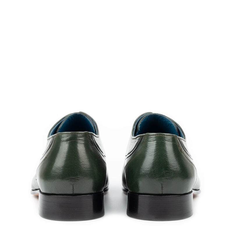 Classic Design Plain Leather Formal Oxford Shoe Green