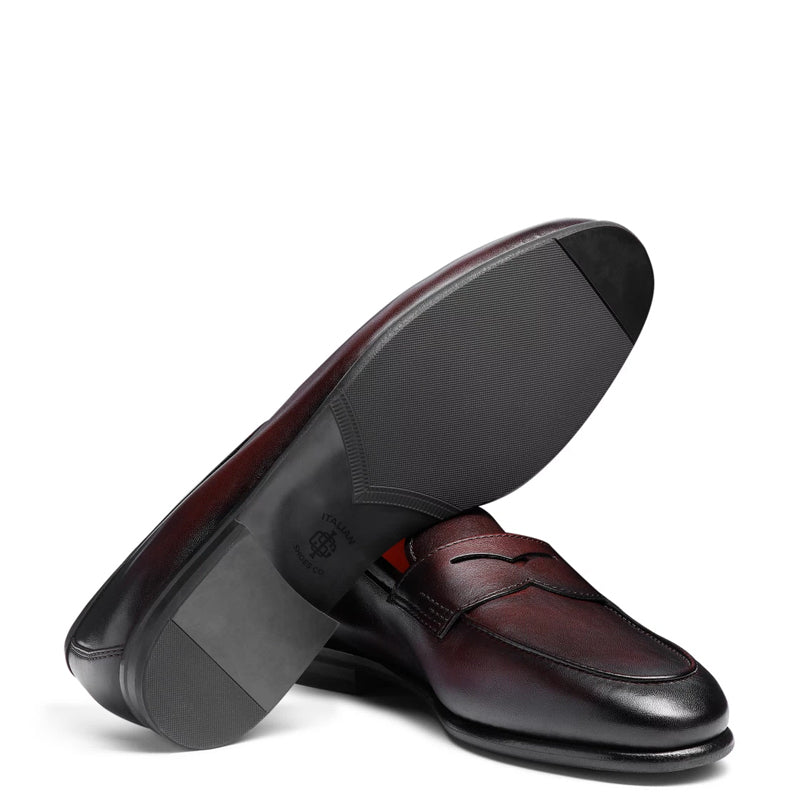 Penny Solid Leather Carlo Black Loafer