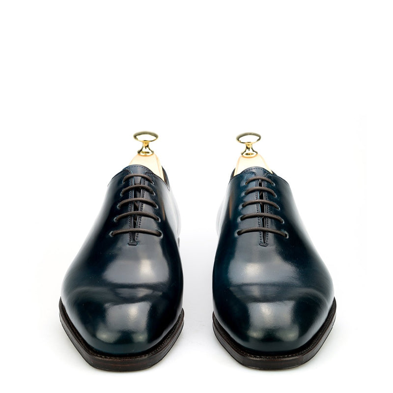 Polished Shiny Leather Wholecut Plain Oxford Shoes