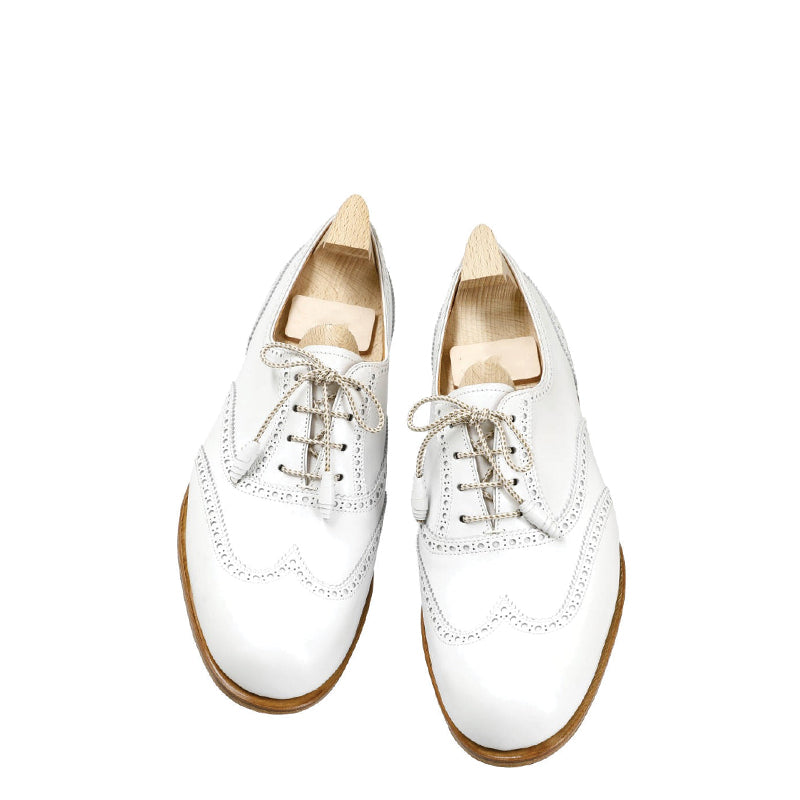 Wingtip Leather Royale Oxford White Shoe