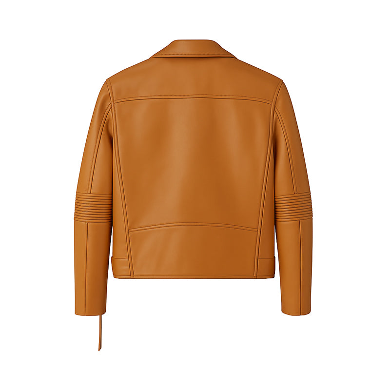 Men's Burgundy Leather Biker Jacket with Zippers