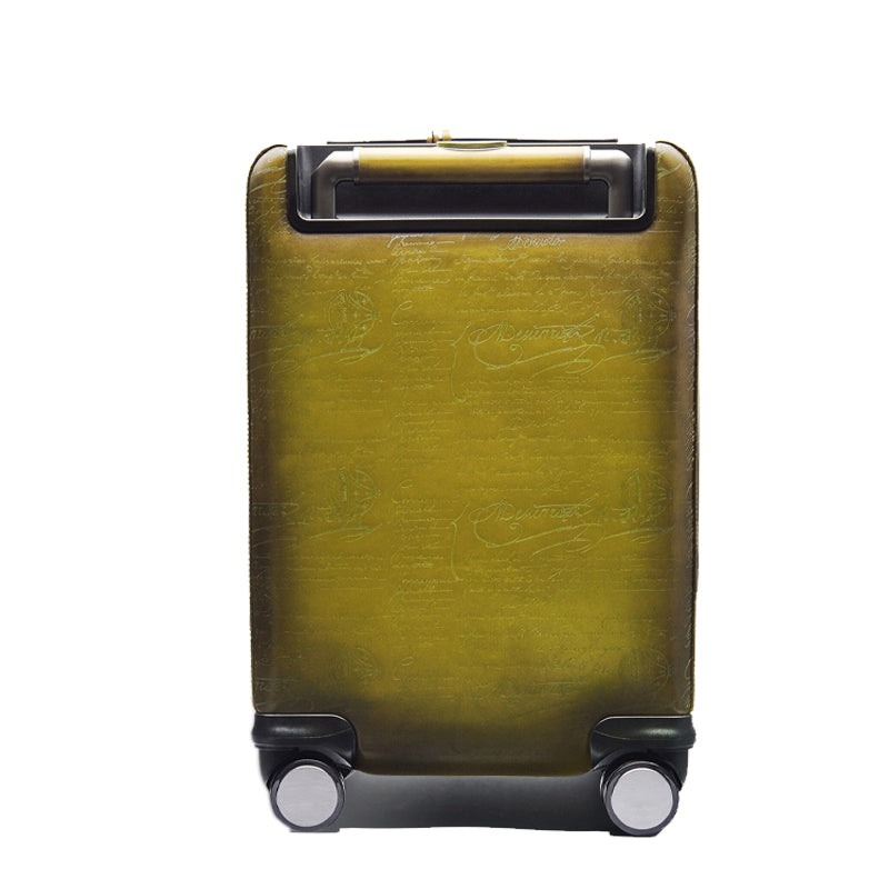Luxury Eel Leather Green Trolley Case