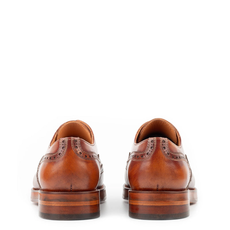 Classic Design Wingtip Pure Leather Oxford Shoe Tan