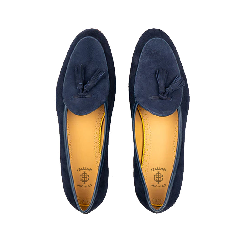 Classic Design Suede Leather Tassel Yellow Loafer