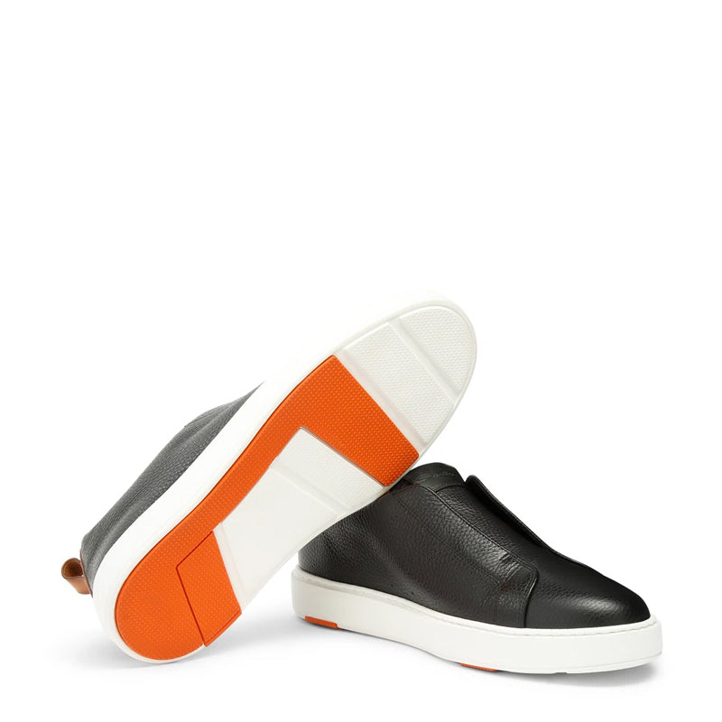 Men Tumbled Leather Slip-On Sneakers