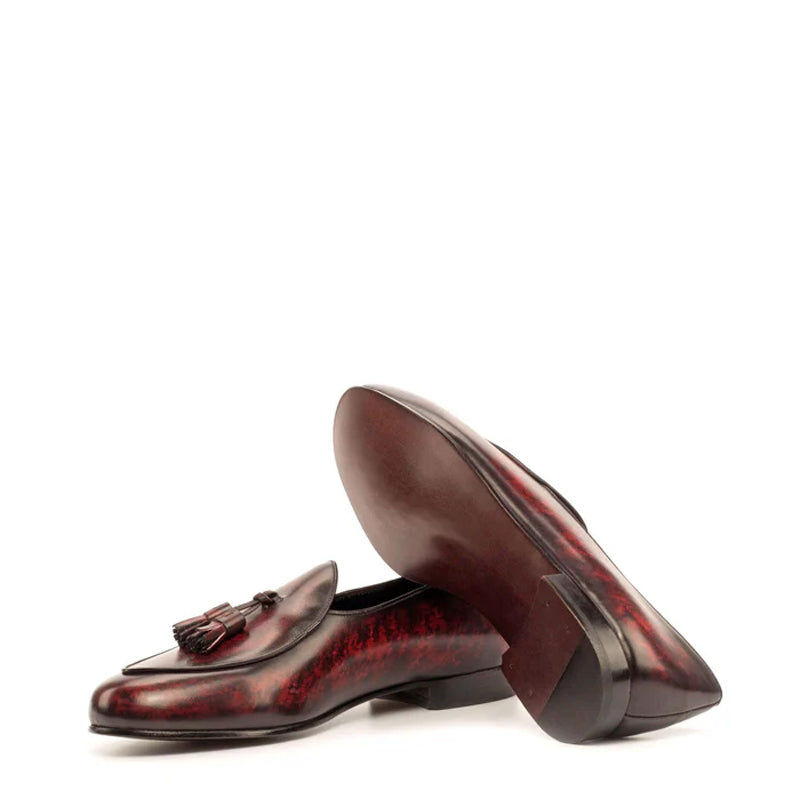 Men Classic Patina Royale Tassel Burgundy Loafer