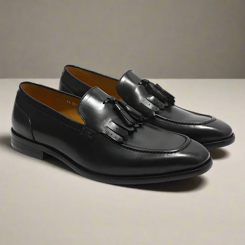 Leather Slip-On Tassel Green Loafer For Men