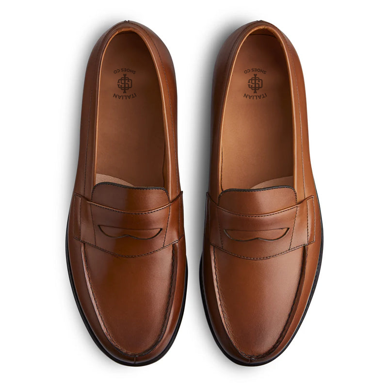 Classic Leather Tan Penny Loafer For Men