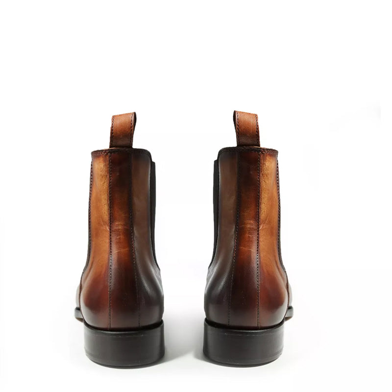 Patina Classic Mid-Top Leather Chelsea Boot Dark Blue