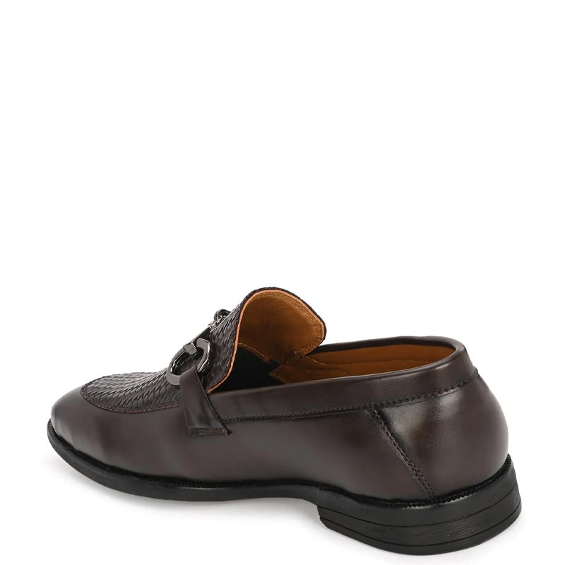 Classic Leather Horsebit Buckled Brown Loafer